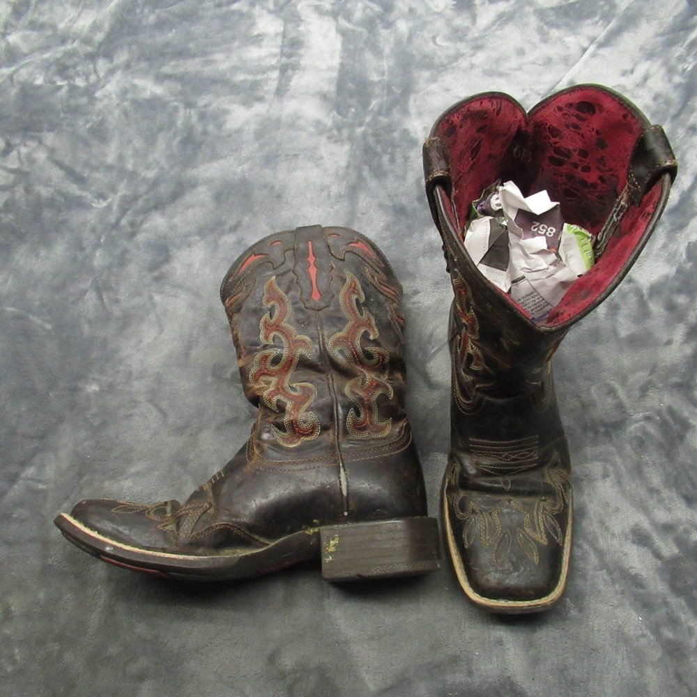 Ariat Womens 6B Sidekick Boots Western Cowboy Riding Brown Leather Square Toe